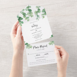 Invitación Todo En Uno Elegante Eucalyptus Boda Moda de vegetación botáni