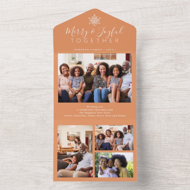 Invitación Todo En Uno Elegante fiesta de collage de fotos mínima de alba (Interior)