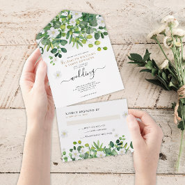 Invitación Todo En Uno Elegante Jardín Botánico Boda Primavera Verano