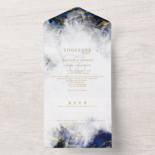 Invitación Todo En Uno Elegante Lapis Lazuli Crystal Geode