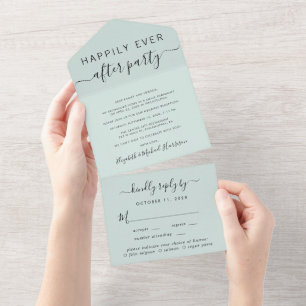 Invitación Todo En Uno Elegante Menú Elección de la Recepción de Boda de 