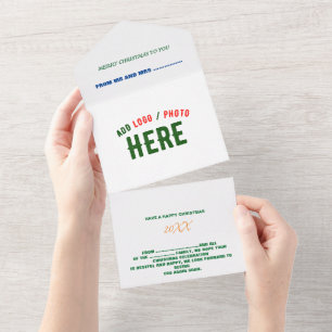INVITACIÓN TODO EN UNO ELEGANTE MODERNO PERSONALIZABLE BLANCO VERIFICADO 