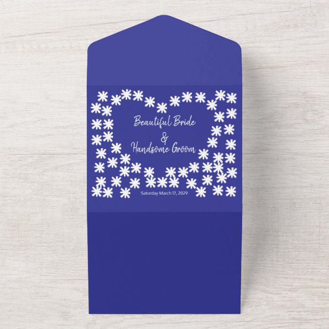 Invitación Todo En Uno Elegante Patriótico Moderno 4 De Julio Boda (Afuera)