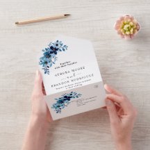 elegante ramo de flores de acuarela azul polvorien