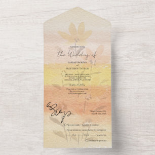Invitación Todo En Uno Elegante Romántico Wildflowers Terracotta