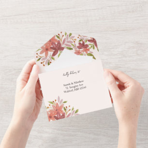 Invitación Todo En Uno Elegante Rustic Wildflowers Terracotta Rubor
