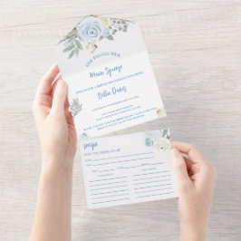 Invitación Todo En Uno Elegante Squeeze Winter Bridal Shower