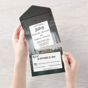 Invitación Todo En Uno Elegante tema rústico boda otoño Boda floral A