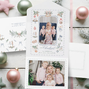 Invitación Todo En Uno Elementos de Navidad con Acuarela Caprichosos Foto