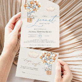 Invitación Todo En Uno Elephant Balloon Baby Shower Todo En Una Invitació