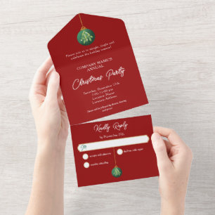 Invitación Todo En Uno Empresa de adornos de Navidad colgantes Fiesta de