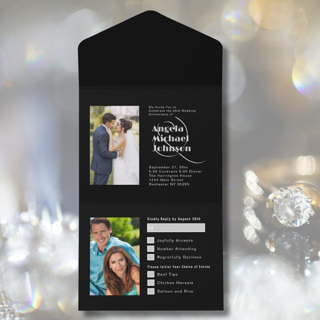 Invitación Todo En Uno Entonces y Ahora Bodas de Plata 25 Aniversario de  (Subido por el creador)