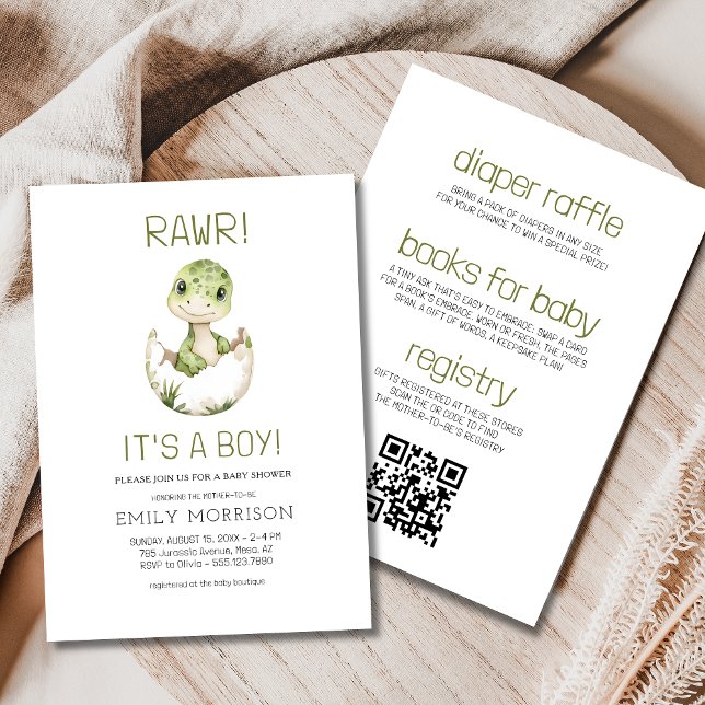 Invitación Todo en uno es un niño dinosaurio bebé ducha (Subido por el creador)