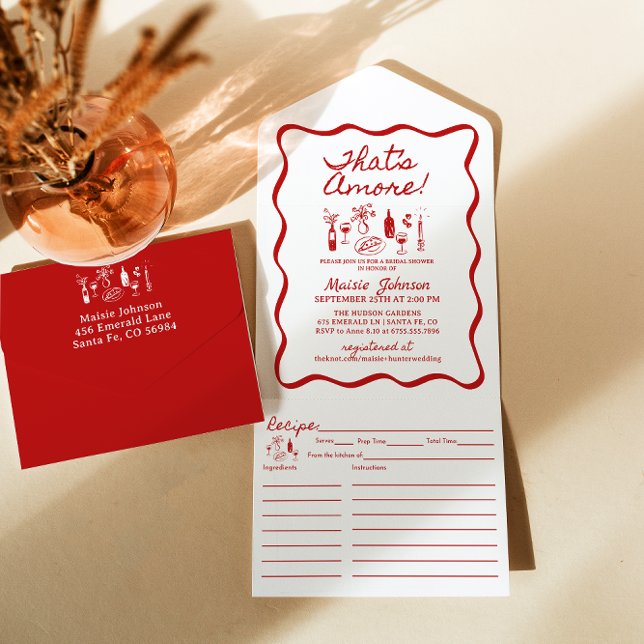 Invitación Todo En Uno Esa es otra ducha de novia temática italiana (Subido por el creador)