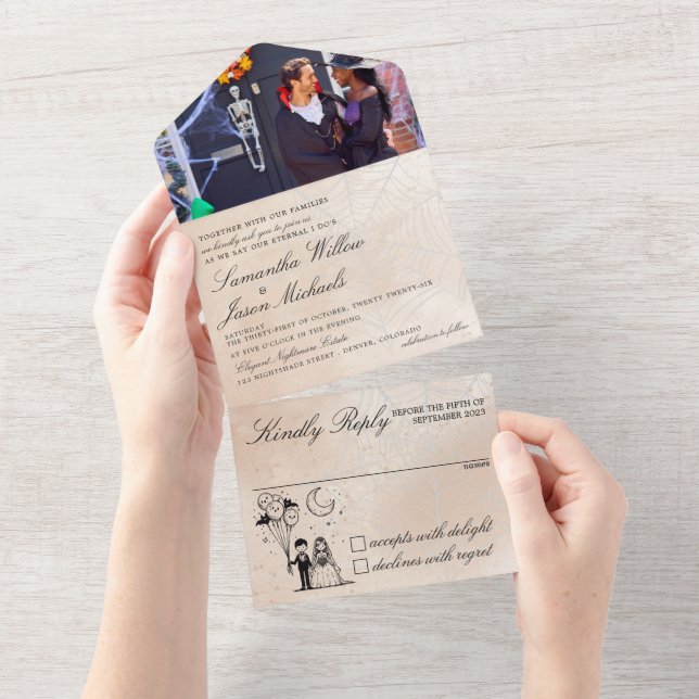 Invitación Todo En Uno Escandaloso Boda de pareja (desgarro)