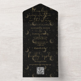 Invitación Todo En Uno Escrito En Las Estrellas Boda Celestial De Código