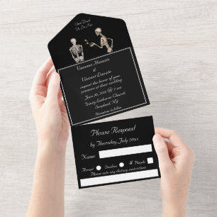 Invitación Todo En Uno Esqueletos hasta la muerte nos separan