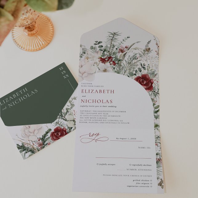 Invitación Todo En Uno Esta Es La Temporada | Navidades Boda Floral (Subido por el creador)