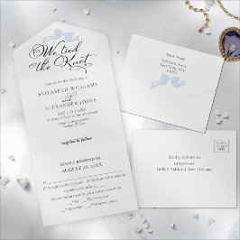Invitación Todo En Uno Estamos Amarrando El Nudo | Boda Blue Bow