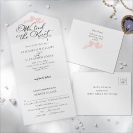 Invitación Todo En Uno Estamos Amarrando El Nudo | Boda De Bow Rosado