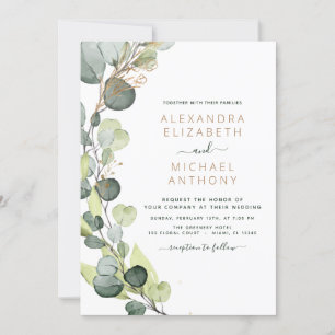 Invitación Todo en uno Eucalyptus QR Código Boda Verdor