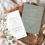 Invitación Todo en uno Eucalyptus QR Código Boda Verdor<br><div class="desc">Prepárate para marcar el tono de tu próximo boda con nuestras hermosas y económicas invitaciones de boda QR code eucalyptus. Estas invitaciones presentan un impresionante diseño de eucaliptos, aportando un toque natural a su día especial. Con un precio asequible, puedes tener la invitación perfecta sin romper el banco. Nuestro sencillo...</div>