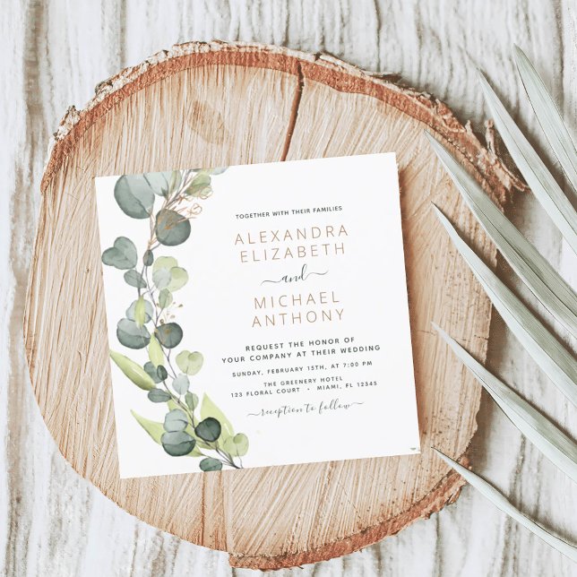 Invitación Todo en uno Eucalyptus QR Código Boda Verdor (Subido por el creador)