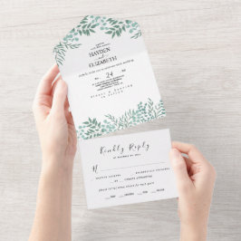 Invitación Todo En Uno Eucalyptus Rustic All InOne Wedding Invita a prove