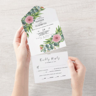 Invitación Todo En Uno Eucalyptus Rustic All InOne Wedding Invita a prove