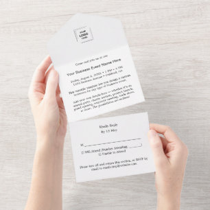 Invitación Todo En Uno Evento Corporativo   RSVP Logotipo Minimalista Mod