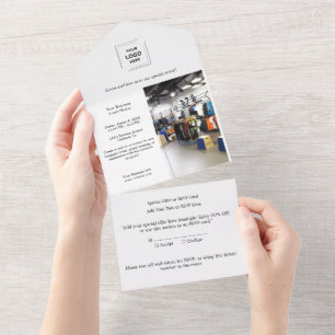 Invitación Todo En Uno Evento Empresarial   Foto Profesional Minimalista