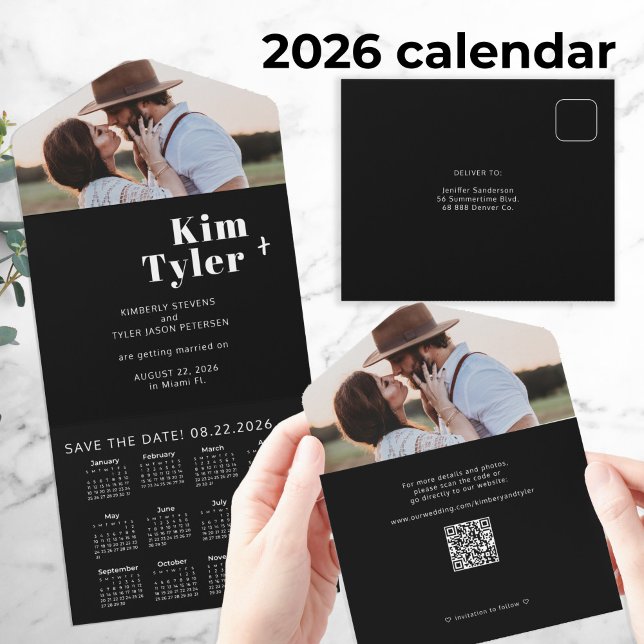 Invitación Todo En Uno Fecha única de almacenamiento de la foto del calen (Subido por el creador)
