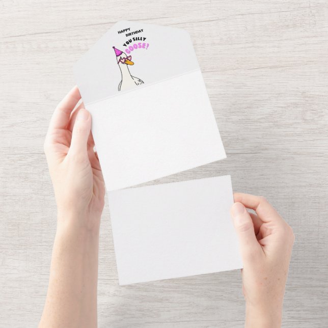 Invitación Todo En Uno Feliz Cumpleaños Ganso Tonto (desgarro)