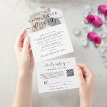 Invitación Todo En Uno Feliz desde la recepción de la boda fotográfica co<br><div class="desc">Moderno hotel / pequeña invitación boda y recepción todo en una sola invitación para anunciar su matrimonio a la familia y amigos y para invitarlos a una recepción posterior a la boda. "Feliz siempre después del Fiesta", escrito en una mezcla de tipografía simple y un guión moderno con intercambios, sobrepone...</div>