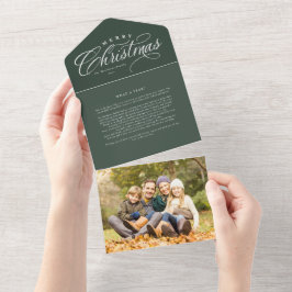 Invitación Todo En Uno Feliz Navidad, actualización de la familia de tres