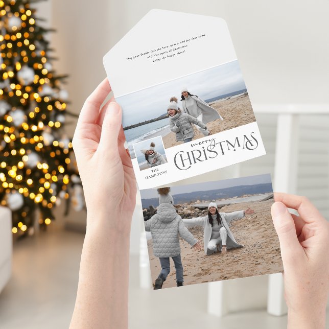 Invitación Todo En Uno Feliz Navidad con foto Insertar plata (Subido por el creador)