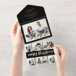 Invitación Todo En Uno feliz navidad fotocolage navideño