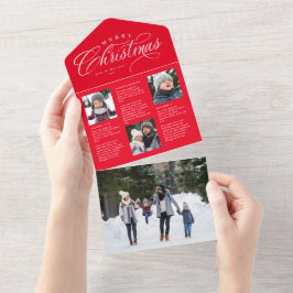 Invitación Todo En Uno Feliz Navidad, vacaciones triples de actualización