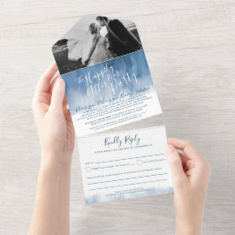 Invitación Todo En Uno Feliz para siempre después de una fiesta de boda.
