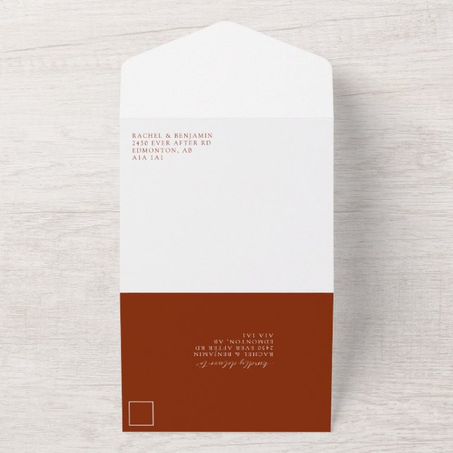 Invitación Todo En Uno Feliz para siempre después del elegante Boda Boho (Afuera)