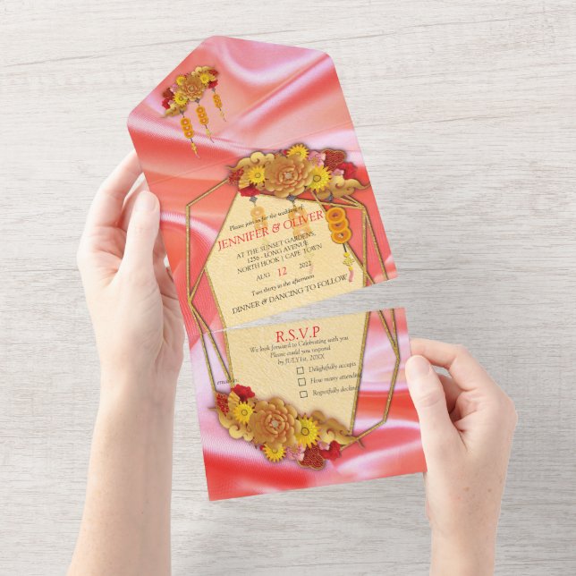 Invitación Todo En Uno Festival de Primavera de China (desgarro)