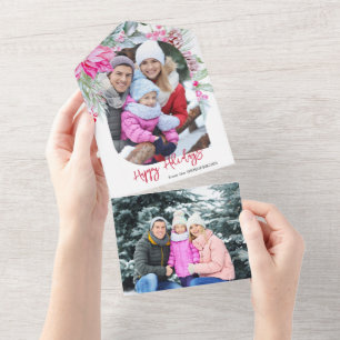 Invitación Todo En Uno Festividad colorida foto de la posología rosa