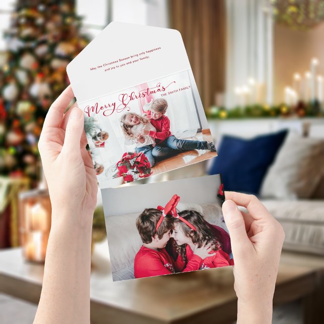 Invitación Todo En Uno Festividad Feliz Navidad Caligrafía Fotografía (Subido por el creador)