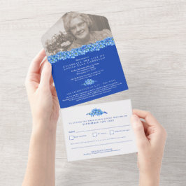 Invitación Todo En Uno Festividad funeraria de la vida azul