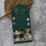 Invitación Todo En Uno Festividad Romántica Gold Green Merry Multi Photo<br><div class="desc">Esta romántica tarjeta de vacaciones de oro verde alegre multi foto es el año simple perfecto en reseña del saludo de vacaciones. El moderno diseño clásico presenta vistosos remolinos y florituras con una preciosa y elegante tipografía de Relieve metalizado de oro con chaflán a mano con letras falsas y oro....</div>