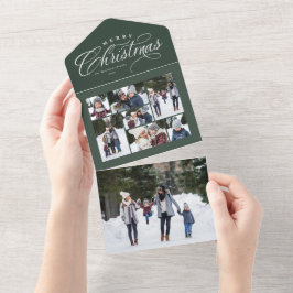 Invitación Todo En Uno Festividad triple de feriado de fotos navideñas