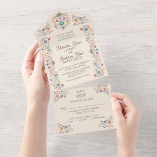 Invitación Todo En Uno Fiesta Boho Boda
