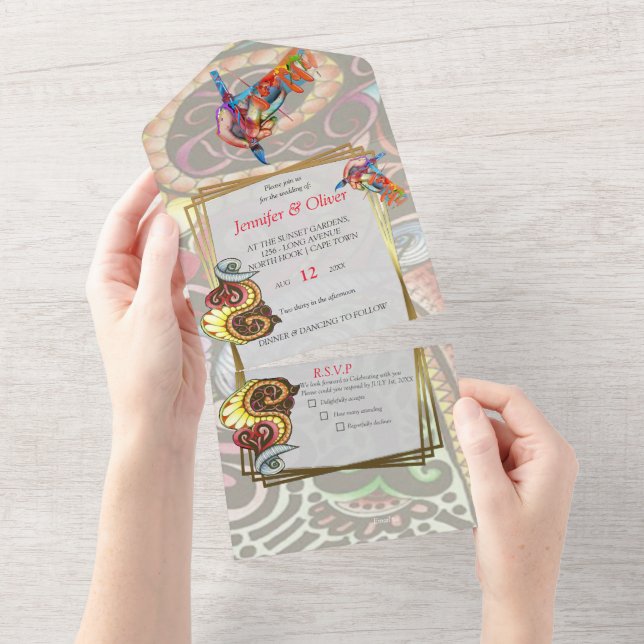 Invitación Todo En Uno Fiesta de artistas alegre creación de garabatos (desgarro)