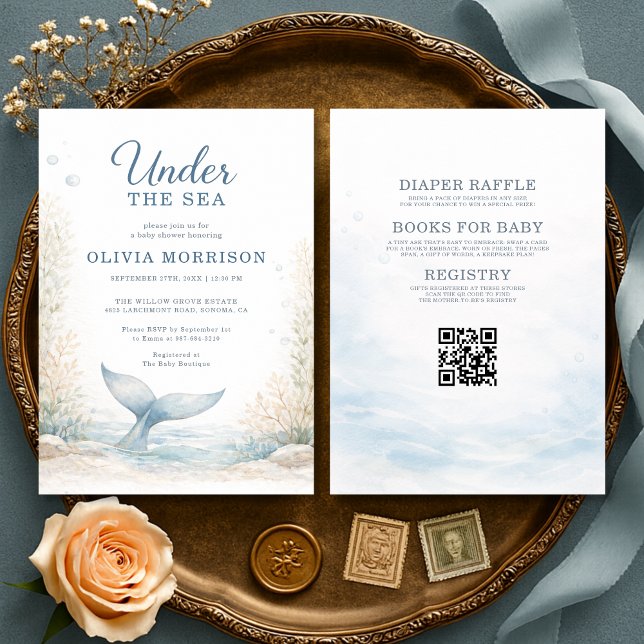 Invitación Todo en Uno Fiesta de Bebé Bajo el Mar (Subido por el creador)
