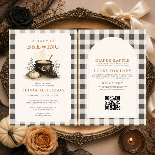 Invitación Todo en Uno Fiesta de Bebé de Halloween Baby está 